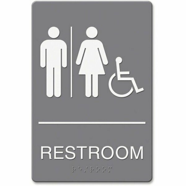 Headline Signs Sign, inRestroomin, w/Wheelchair Accessible Icon, Gray/White HDS4811